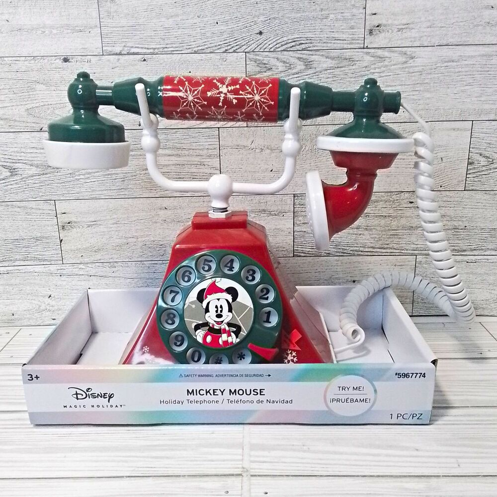 Disney Mickey Mouse Holiday Toy Telephone Pretend Play New